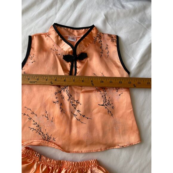 Jolly Baby Girl's Chinese Peach Suit 3T Mandarin Asian 2 Piece Outfit Top Shorts - Picture 7 of 10
